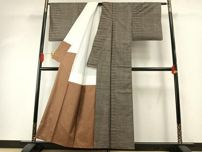 平和屋着物●本場大島紬　カタス9マルキ　縞　正絹　逸品　AABH4937fy