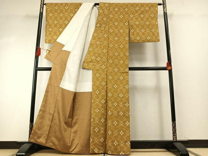 平和屋着物●上質な紬　琉球絣　正絹　逸品　AABH4944fy
