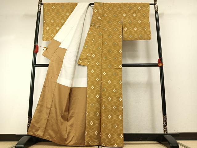 平和屋着物●上質な紬　琉球絣　正絹　逸品　AABH4944fy