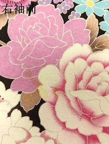 平和屋着物●豪華振袖　草花文　暈し染め　金糸　金銀彩　ラインストーン　正絹　逸品　AABH4949fy