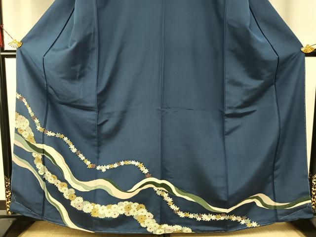 平和屋着物●訪問着　紬地　舞花文　金彩　伊勢丹扱い　正絹　逸品　AABH4956fy