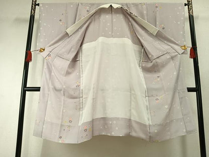 平和屋着物●長襦袢　無双仕立て　作家物　舞桜文　金彩　正絹　逸品　AABH4957fy