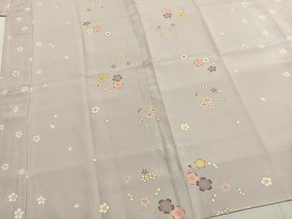 平和屋着物●長襦袢　無双仕立て　作家物　舞桜文　金彩　正絹　逸品　AABH4957fy