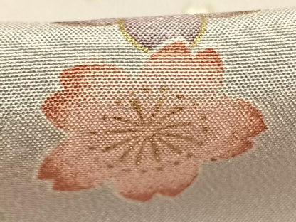 平和屋着物●長襦袢　無双仕立て　作家物　舞桜文　金彩　正絹　逸品　AABH4957fy