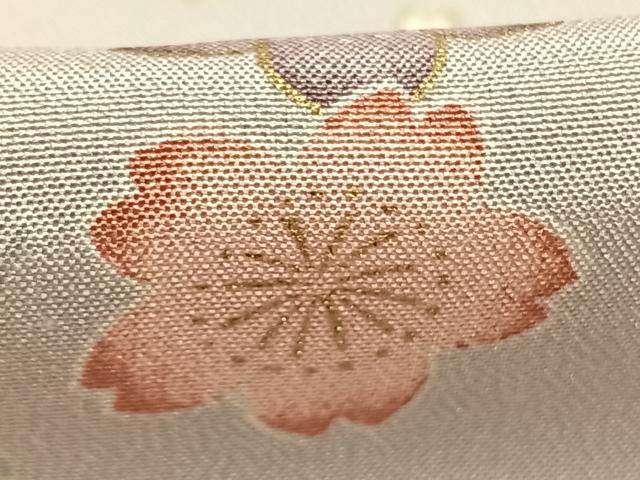平和屋着物●長襦袢　無双仕立て　作家物　舞桜文　金彩　正絹　逸品　AABH4957fy