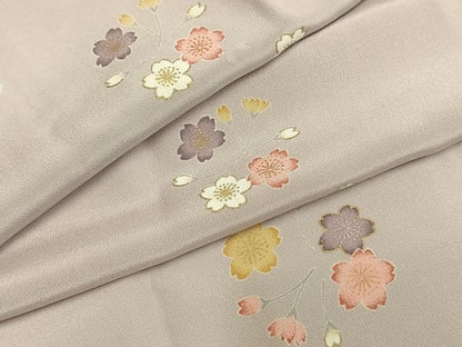平和屋着物●長襦袢　無双仕立て　作家物　舞桜文　金彩　正絹　逸品　AABH4957fy