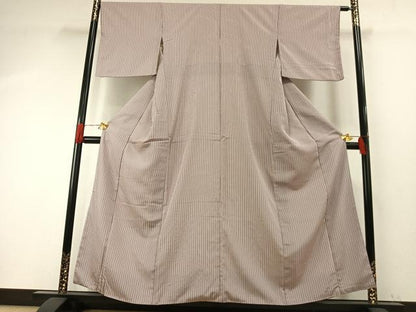 平和屋着物●上質な小紋　縞　正絹　逸品　AABH4958fy