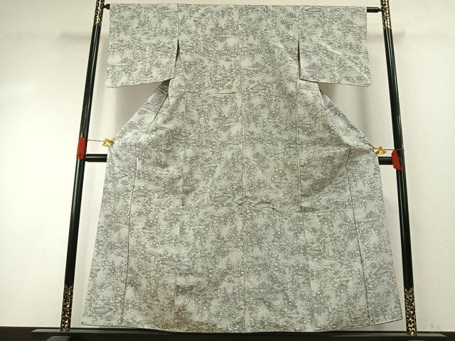 平和屋着物▽上質な紬　単衣　草花文　正絹　逸品　AABA9591jh 平和屋着物▽上質な紬 単衣 草花文 正絹 逸品 AAAZ9021fyの通販はau