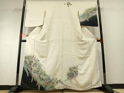 平和屋着物●訪問着　絞り　辻が花　暈し染め　金通し地　正絹　逸品　未使用　AABH4963fy