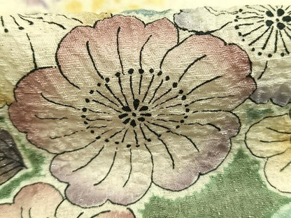平和屋着物●訪問着　絞り　辻が花　暈し染め　金通し地　正絹　逸品　未使用　AABH4963fy
