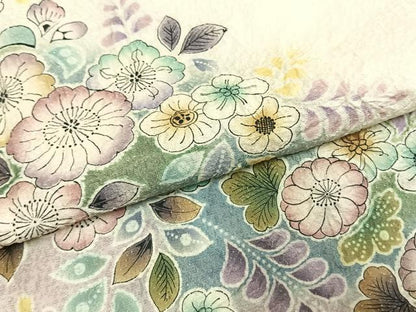 平和屋着物●訪問着　絞り　辻が花　暈し染め　金通し地　正絹　逸品　未使用　AABH4963fy