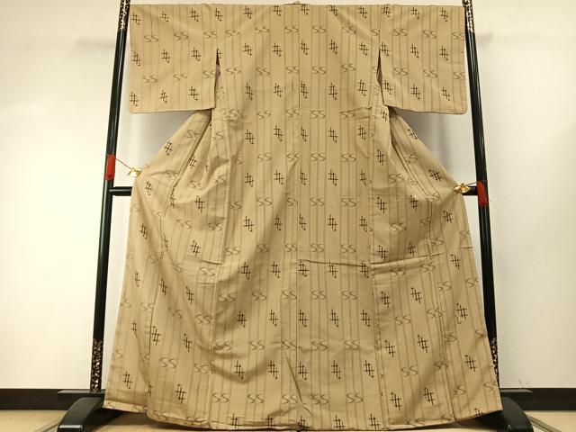 平和屋着物●上質な紬　琉球絣　正絹　逸品　AABH4964fy
