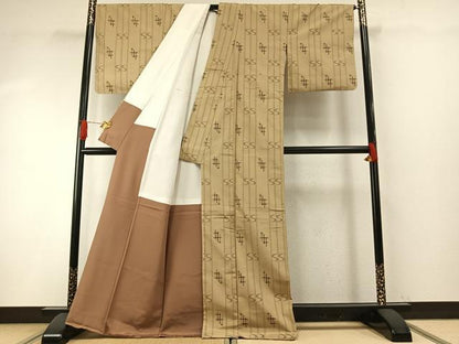 平和屋着物●上質な紬　琉球絣　正絹　逸品　AABH4964fy
