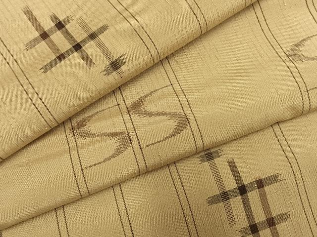 平和屋着物●上質な紬　琉球絣　正絹　逸品　AABH4964fy