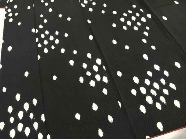 平和屋着物○上質な小紋 絞り 散らし文様 黒地 正絹 逸品 AABH4965fy