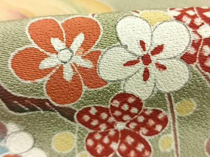 平和屋着物●訪問着　友禅　作家物　風景花文　正絹　逸品　AABH4968fy