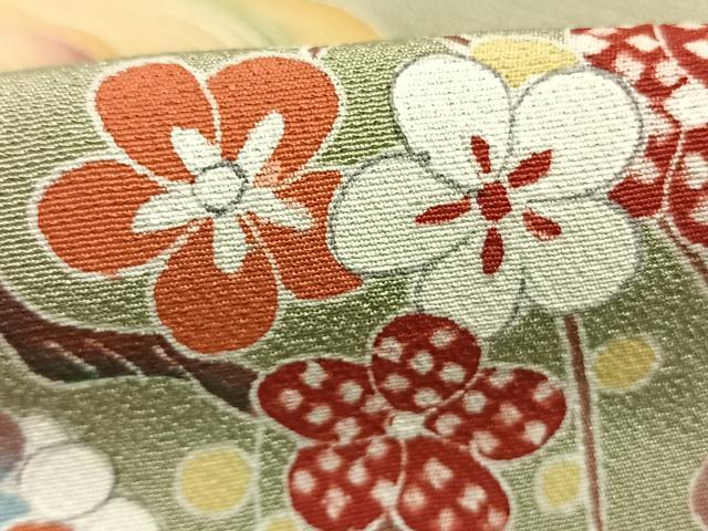 平和屋着物●訪問着　友禅　作家物　風景花文　正絹　逸品　AABH4968fy