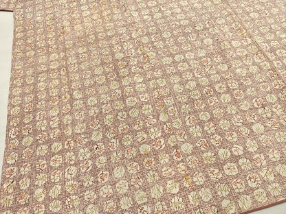平和屋着物●上質な小紋　型染め　亀甲取り花文　三越扱い　正絹　逸品　AABH4971fy