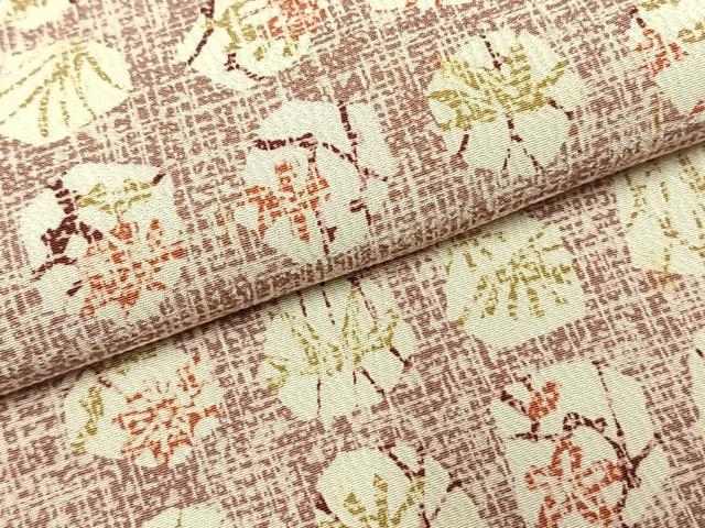平和屋着物●上質な小紋　型染め　亀甲取り花文　三越扱い　正絹　逸品　AABH4971fy
