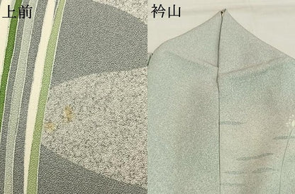 平和屋着物●鈴木秀山　本臈染　訪問着　友禅　草花文　正絹　逸品　AABH4975fy