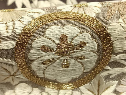 平和屋着物●訪問着　総刺繍　駒刺繍　流水花文　暈し染め　金銀糸　三越扱い　正絹　逸品　AABH4979fy