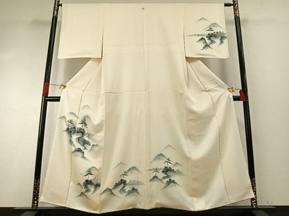 平和屋着物●訪問着　手描き　風景文　暈し染め　正絹　逸品　AABH4980fy