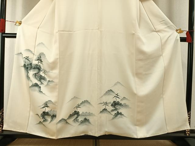 平和屋着物○訪問着 手描き 風景文 暈し染め 正絹 逸品 AABH4980fy