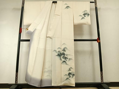 平和屋着物●訪問着　手描き　風景文　暈し染め　正絹　逸品　AABH4980fy