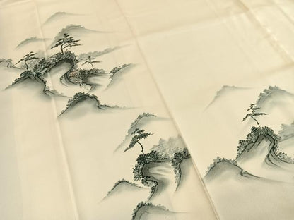 平和屋着物●訪問着　手描き　風景文　暈し染め　正絹　逸品　AABH4980fy