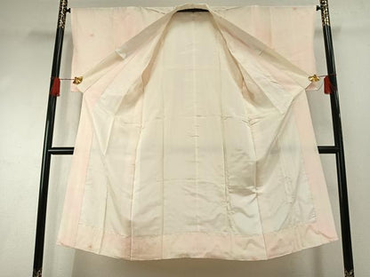 平和屋着物●長襦袢　袷　絞り　草花地紋　暈し染め　正絹　逸品　AABH4985fy