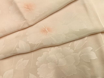 平和屋着物●長襦袢　袷　絞り　草花地紋　暈し染め　正絹　逸品　AABH4985fy