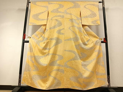 平和屋着物●上質な小紋　流水文　正絹　逸品　AABH4988fy