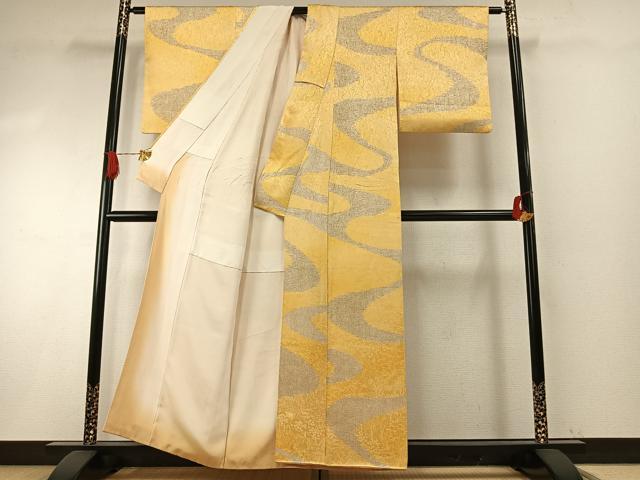 平和屋着物▽上質な小紋　単衣　流水花文　正絹　逸品　AABG8674jh 平和屋着物□上質な小紋 型染め 流水花文 正絹 逸品 AABI3858sx