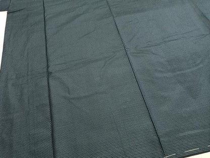 平和屋着物●男性　お召　アンサンブル　亀甲柄　正絹　逸品　AABH4991fy