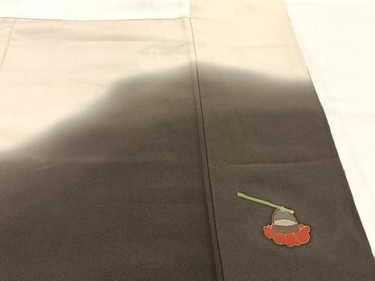 平和屋着物●訪問着　紬地　河豚　正絹　逸品　AABH4998fy