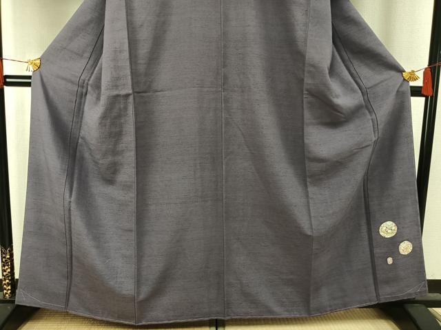 平和屋着物●本加賀友禅作家　柿本市郎　紬　色無地　薄鼠色　証紙付き　正絹　逸品　未使用　AABH5000fy