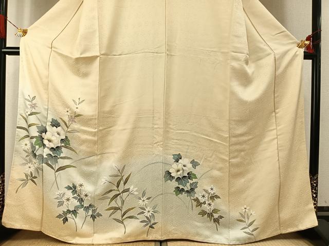 平和屋着物●訪問着　草花文　暈し染め　金彩　正絹　逸品　AABH5001fy
