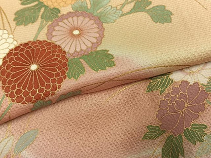 平和屋着物●訪問着　草花文　暈し染め　金彩　正絹　逸品　AABH5002fy