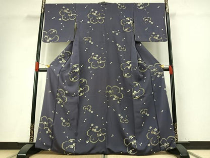 平和屋着物●上質な小紋　舞桜文　金彩　正絹　逸品　AABH5003fy