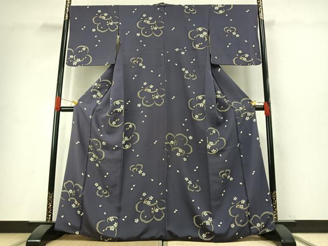 平和屋着物●上質な小紋　舞桜文　金彩　正絹　逸品　AABH5003fy