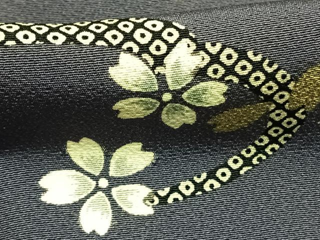 平和屋着物●上質な小紋　舞桜文　金彩　正絹　逸品　AABH5003fy