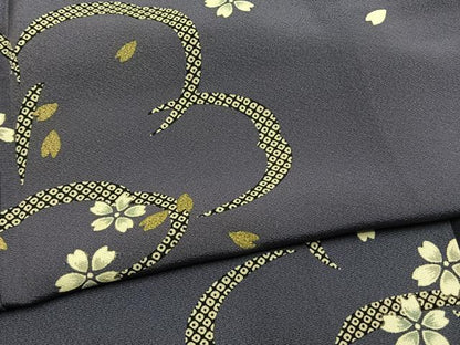 平和屋着物●上質な小紋　舞桜文　金彩　正絹　逸品　AABH5003fy