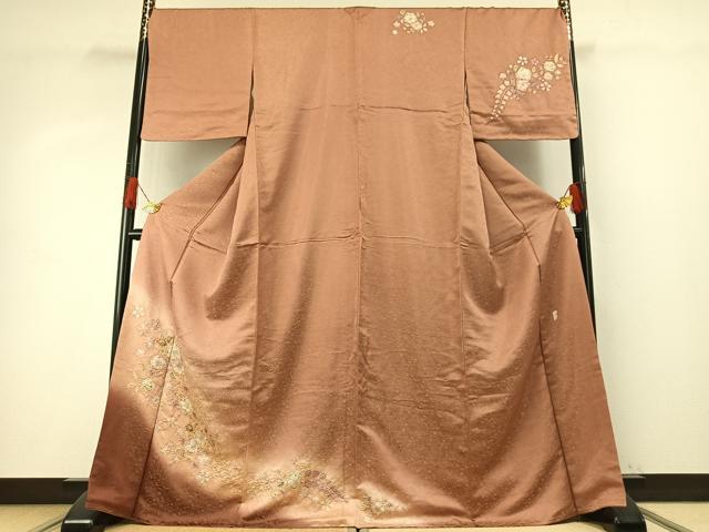 平和屋着物●訪問着　作家物　明翠　辻が花　絞り　暈し染め　金糸　正絹　逸品　AABH5008fy