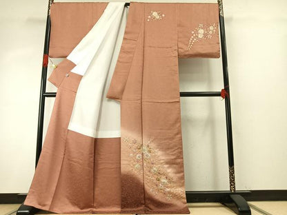 平和屋着物●訪問着　作家物　明翠　辻が花　絞り　暈し染め　金糸　正絹　逸品　AABH5008fy