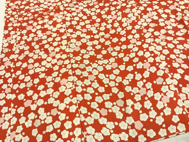 平和屋着物●アンティーク　大正ロマン　長襦袢　袷　舞桜文　半衿刺繍　正絹　逸品　AABH5010fy