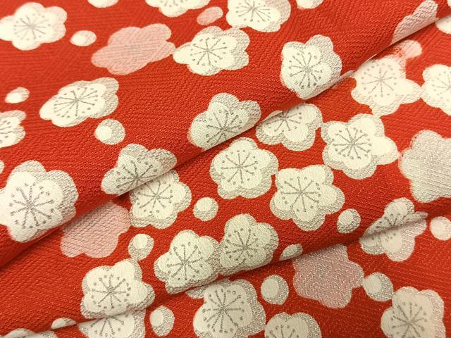 平和屋着物●アンティーク　大正ロマン　長襦袢　袷　舞桜文　半衿刺繍　正絹　逸品　AABH5010fy