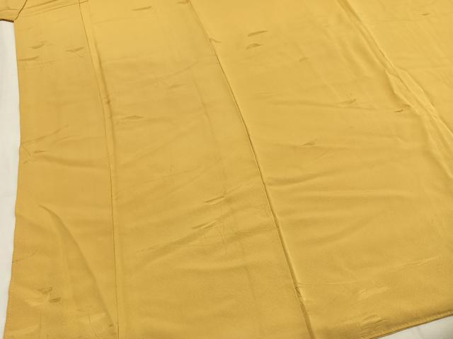 平和屋着物●上質な色無地　草葉地紋　玉蜀黍色　正絹　逸品　AABH5020fy