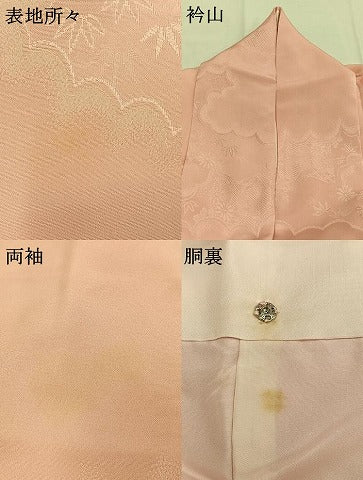 平和屋着物●上質な色無地　風景花地紋　虹色　正絹　逸品　AABH5032fy