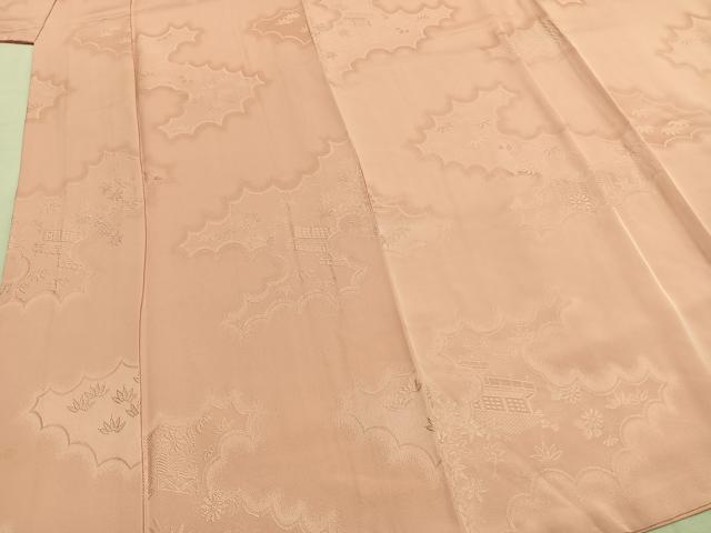 平和屋着物●上質な色無地　風景花地紋　虹色　正絹　逸品　AABH5032fy
