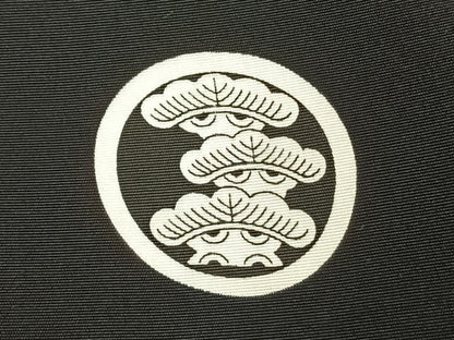 平和屋着物●男性　黒紋付　羽織セット　正絹　逸品　AABH5036fy